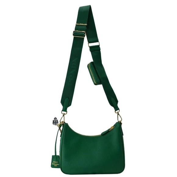 PRADA  Re-Edition 2005 Saffiano Leather Shoulder Bag Green - Picture 3 of 14